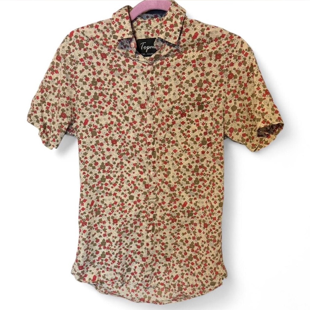 Topman Floral Button Down Shirt
